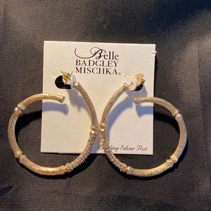 NWT Belle Badgley Mischka gold earrings